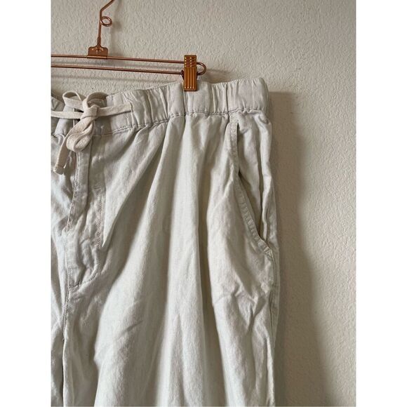 Vintage 90s linen and cotton pants with tie waist size 1x or XL - Picture 2 of 7